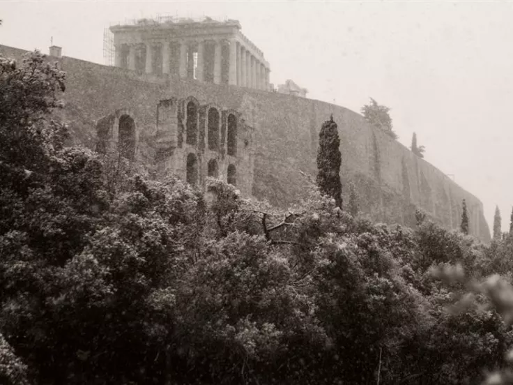 Η Αθήνα του 1900 στα χιόνια.