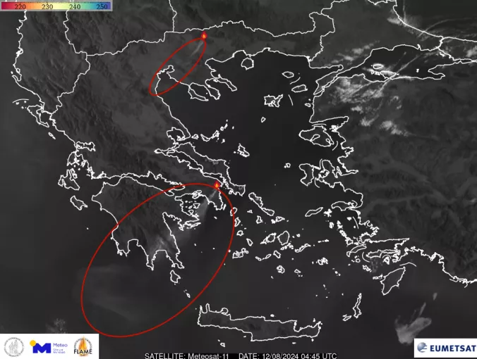 «Ταξίδεψαν» 300 χιλιόμετρα οι καπνοί από το πύρινο μέτωπο της Αττικής