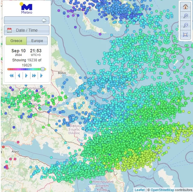 Έπεσαν πάνω από 19.000 κεραυνοί στην Αττική