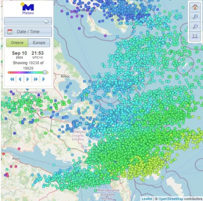 Έπεσαν πάνω από 19.000 κεραυνοί στην Αττική